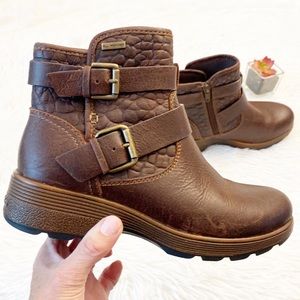 NEW BLONDO x Zappos  | Brown leather waterproof heel combat ankle boots women 6